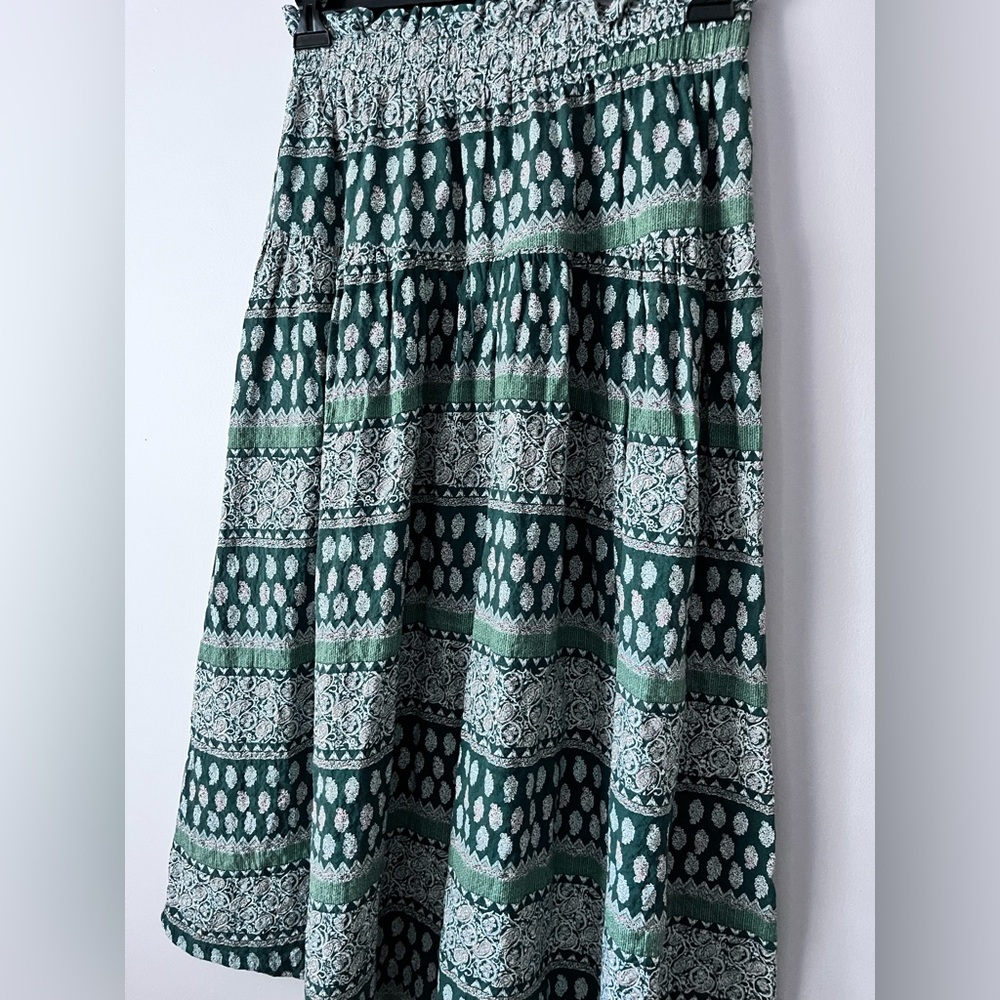 Easel Green Patchwork Maxi Skirt Size L - Picture 2 of 4